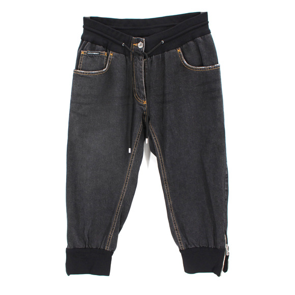 Dolce & Gabbana Denim Knickers Drawstring Waist Baggy Pants Bermuda Jeans 42 S - Picture 1 of 6